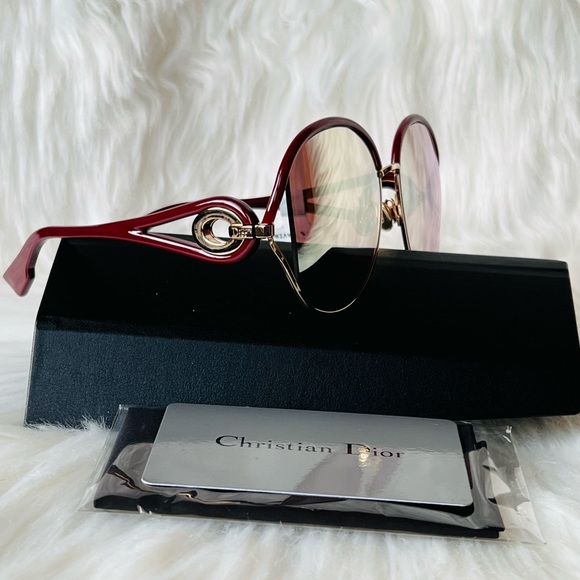 Dior Burgundy Oval Sunglasses